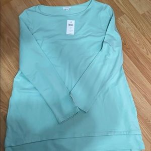 NWT JJill Pure Jill beautiful eggshell blue shirt